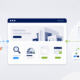 Illustration of a business website supporting both conventional human interaction and structured AI-agent access to website actions.